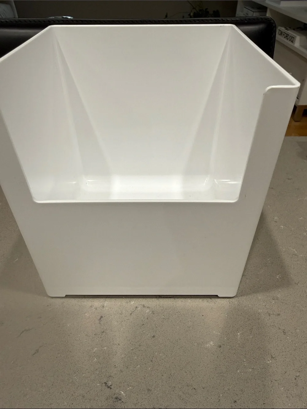 The Container Store White Tall open front Storage Bin